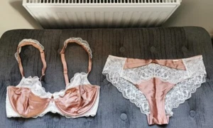 Rosie for Autograph Light Terracotta Bra Set 32D Bra & Brazilian Knickers Size 8 - Picture 1 of 24