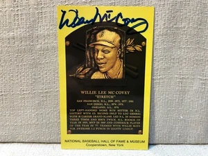 Willie McCovey Signed Autographed Gold Hall of Fame Plaque HOF Postcard Card JSA - Picture 1 of 3