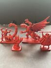 1993 Dragon Strike Miniature Figure Lot Of Four (4) Red Replacement Pieces