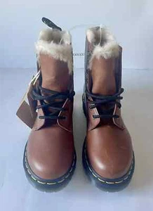 Dr. Martens Women's Size 11 1460 Serena Faux Fur Lined Lace Up Boots - Cognac - Picture 1 of 5