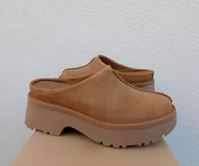 UGG CHESTNUT SUEDE 2" NEW HEIGHTS CLOG PLATFORM SHOES, WOMEN US 6/ EUR 37 ~NEW - Image 1 of 4