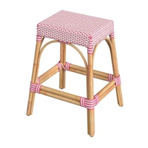 Butler Tobias 24.5" Counter Stool, Rattan White/Pink - 5513428 - Picture 1 of 1