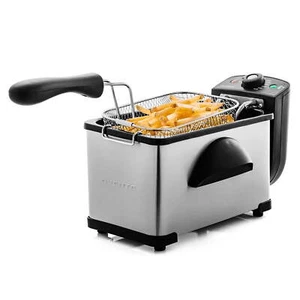 Electric Deep Fryer 2 Liter Capacity,1500 Watt Lid with Viewing Window,Silver - Picture 1 of 11