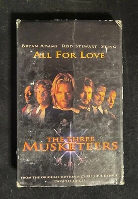 Three Musketeers Cassette Single All For Love Sting Rod Stewart Bryan Adams  - Image 1 of 4