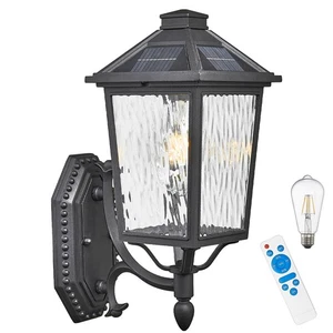 Solar Outdoor Wall Lights 15 Inch Height Dusk to Dawn Solar Sconce Lights Out... - Picture 1 of 7