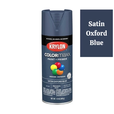 Krylon COLORmaxx K05571 Spray Paint and Primer - Satin Oxford Blue - 12 Ounce - Image 1 of 4
