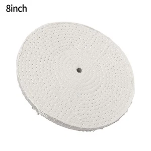 200MM 8 Inch Spiral Stitched Cotton Buffing Polishing Wheel Mop Bench Grinder - Picture 1 of 12