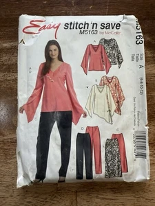 Vintage McCall's Pattern #5163 Blouse Kimono Bell Sleeve Shirt Pant Cut Sz 6-12 - Picture 1 of 2