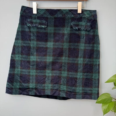 Talbots Blackwatch Plaid Velvet Skirt. EUC. Women’s 12 - Image 1 of 4