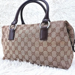 GUCCI 113009.000926 GG Supreme Mini Boston borsa a mano tela pelle marrone vintage - Foto 1 di 24