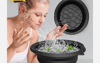 Cuenco facial para hielo con silicona plegable y duradera incorporado multiusos camping - spa Foto 1 de 3