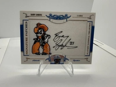 2008 National Treasures Signature College Patch Autograph Barry Sanders 8/25 - Image 1 of 2