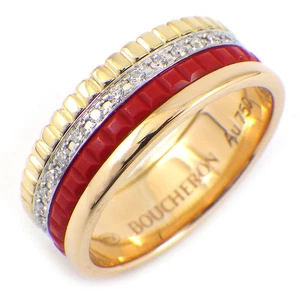 BOUCHERON Ring Cuatre Small JRG02938 Diamond 750 Tri-Color Gold Ceramic #52 US6 - Picture 1 of 9