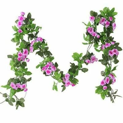 PARTY JOY VINTAGE SEDA ARTIFICIAL ROSA FLOR RAMO DECORATIVO PÚRPURA 33T 2 PIEZAS Foto 1 de 3