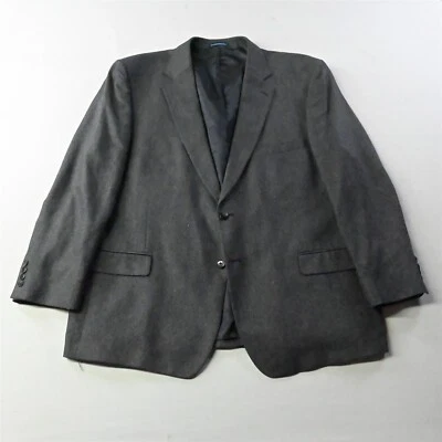 Stafford 50R Gray Herringbone Silk Camelhair Mens Blazer Sport Coat Suit Jacket - Image 1 of 4