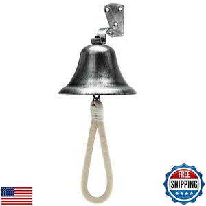 Hanging Bell Dinner Bell Outdoor Bell Bracket Mount Wall Bell Indoor Rope Bel - Picture 1 of 5
