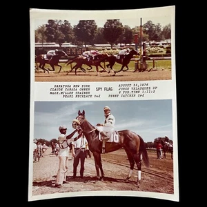 Vintage 1976 Horse Racing Photo Saratoga SPY FLAG Winner Circle Color - Picture 1 of 1