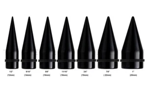 1 pz. Tappo orecchio estensore cono dritto nero acrilico cono dritto con O-Ring - Foto 1 di 4