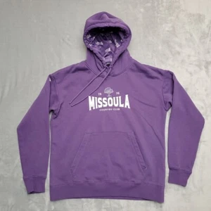 Missoula Country Club Golf Hoodie Mens Medium Purple Embroidered Hooded Pullover - Picture 1 of 6