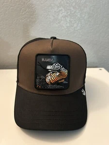 Goorin Bros Mamba Snake Trucker Hat Black Mesh Brown OSFM Adjustable NWT - Picture 1 of 14