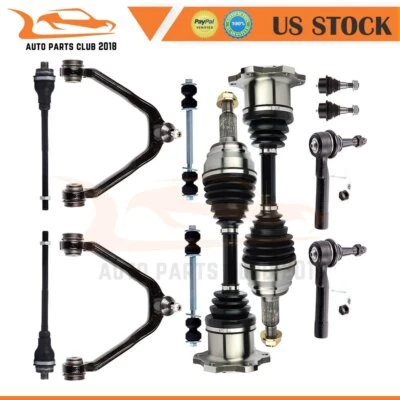 Fit For 2000-06 GMC Yukon 12x Front Upper Control Arm Tie Rod End CV Axle Shaft - Image 1 of 4