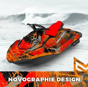 SEADOO SPARK trixx GRAPHIC KIT wraps 2up + 3up Jet Ski SEA DOO Decal Vinyl CAMO - Picture 1 of 2