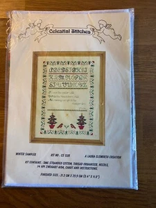 Celestial Stitches Winter Sampler Counted Cross Stitch Kit - 8.4" x 11.8" - Picture 1 of 2