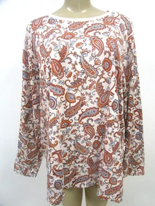 Lands End Blumen Langarm Top Mehrfarbig Tunika Gr. 2X Relaxed Fit NEU - Bild 1 von 6