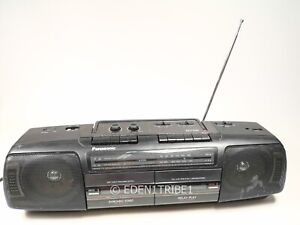 Boombox Panasonic RX-FT510 Dual Cassette Recorder Missing Battery Cover WORKS