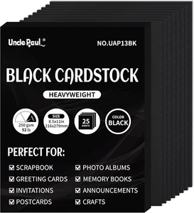 Cardstock for Crafts and Cards, 8.5 X 11 Inch /25 Sheets Paper 85Ib 250G UAP013 - Picture 1 of 12