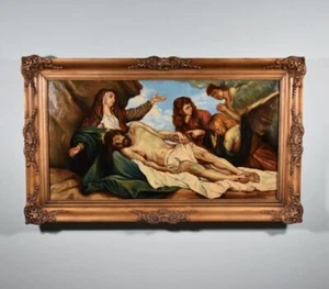 Antikes Ölgemälde Kopie von Antonius van Dycks Klage über den toten Christus - Bild 1 von 14