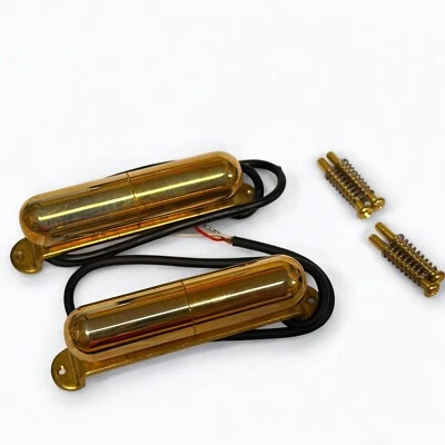 Gold Alnico Guitar Lipstick Tube Guitar Pickup Set Neck & Bridge Danelectro - Image 1 of 2