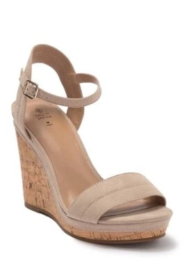 Call It Spring Acaviel Taupe Wedge Sandals. Sz 41/10. NIB! - Image 1 of 4