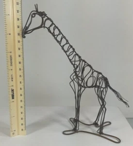 Giraffe Metalldraht Skulptur 8 Zoll hoch verdrehter Draht einzigartig Vintage - Bild 1 von 17