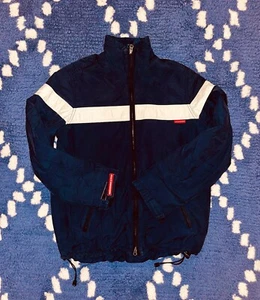 Abercrombie & Fitch Jacket Navy Blue & Off White Women’s Small Vintage Y2K Vguc - Picture 1 of 11