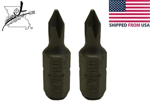 2x PH0 Small Phillips 25mm Long 1/4" Hex Shank Screwdriver Bit Hardened 1" Bits - Picture 1 of 8