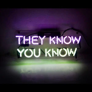 THEY KNOW YOU KNOW Neon Sign Light Home Room Wall Decor Handcraft Artwork 14"x7" - Picture 1 of 6