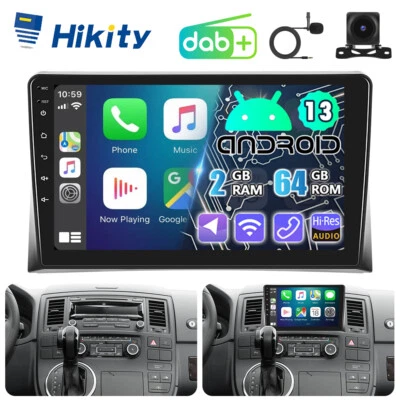 DAB+ 2+64GB CarPlay Android13 Autoradio GPS Navi Für VW T5 Transporter Multivan - Bild 1 von 4