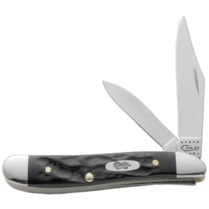 CASE XX KNIFE - ROUGH BLACK SYNTHETIC PEANUT #18225 - 2 7/8" Closed - S/S BLADES - Picture 1 of 2