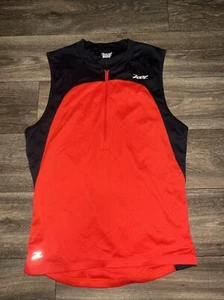 Zoot Cycling Triathlon Jersey Men’s Large Red Black Half Zip #TT - Picture 1 of 3