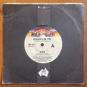 KISS: HEAVEN'S ON FIRE 7" 45 VINYL RECORD 1984 AUSTRALIAN PRESSING OZ SELLER - Picture 1 of 6