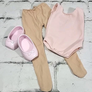 Our Generation Doll Lot Ballerina Pink Dance Leotard Nude Tights Flat Toe Shoes - Picture 1 of 6