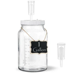 1 Gallon Large Fermentation Jar with Airlocks and Airtight SCREW Lid, Wide Mo... - Picture 1 of 6