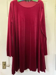 Boohoo Hot Pink Velvet Tunic Short Dress Size 24 - Picture 1 of 4