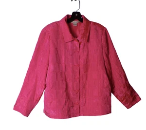 Womens 14P 14 Petite Tan Jay Pink Shimmery Quilted Pattern Jacket - Picture 1 of 7