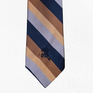 60s Vintage Black Bronze Diagonal Striped Countess Mara USA Made Silk Neck Tie - Picture 1 of 6