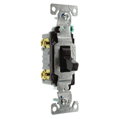 HUBBELL RS115Z TOGGLE SWITCH, 1-POLE, GROUNDING, 15A, 120V, BROWN - Image 1 of 3