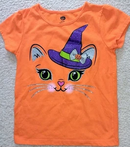 T-Shirt Mädchen 🐱 Katze/Halloween 🎃 Gr.104/4Y 🎡 Neu/ungetragen👌 - Bild 1 von 3