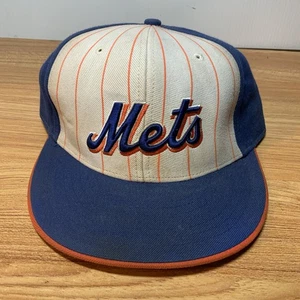 New York Mets Pin Stripe Fitted Cap / Vintage Twins Enterprise Genuine MLB - Picture 1 of 5