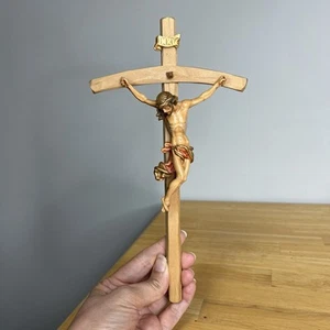 Carved Wooden Crucifix Cross Wall Hanging 10.75”Body of Christ Oberammergau READ - Picture 1 of 21